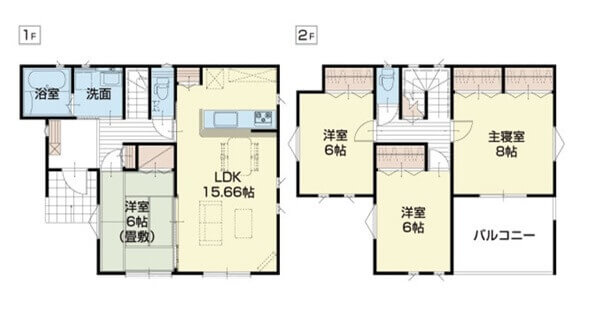 30坪4LDK2階に3部屋